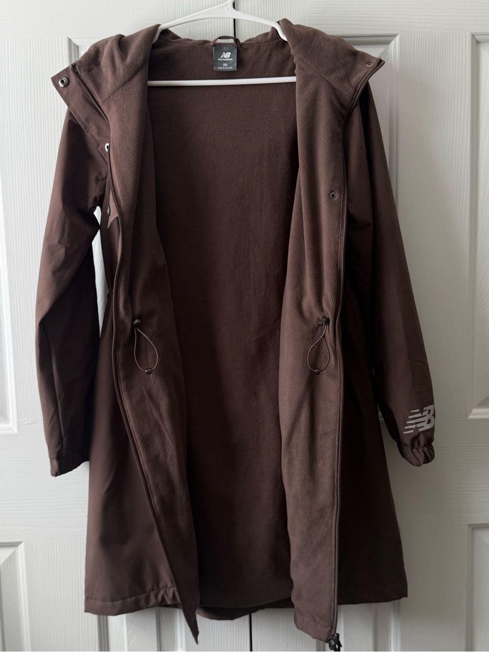 New Balance Brown Fleece Lined Hooded Parka Jacket/ Size XS